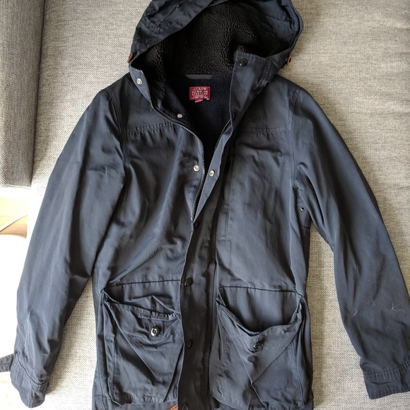 J. Crew Navy Hooded Jacket, size XS - Picture 3 of 6